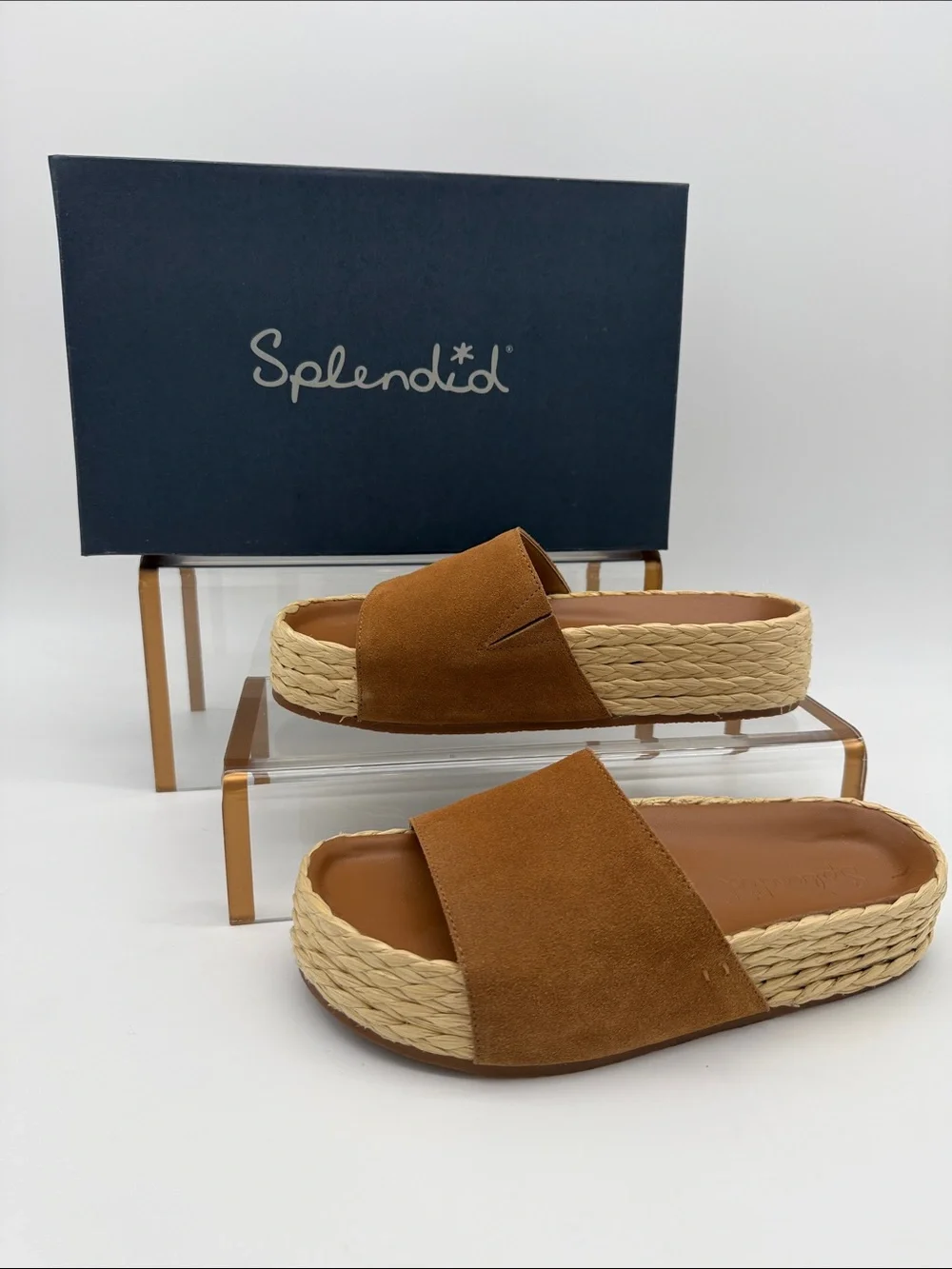 Splendid Billie Espadrille Platform Sandals Tan/Brown Color Doe